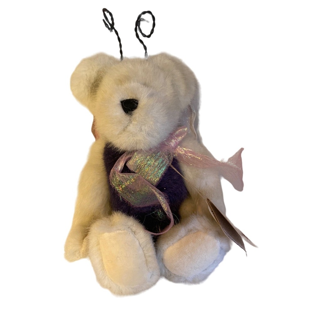 Boyds Bears Plush Cream Purple Butterfly Bumblebee Costume Wings Antennae 8 inch